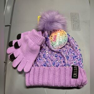 Justice Lavender Sequin Winter Set